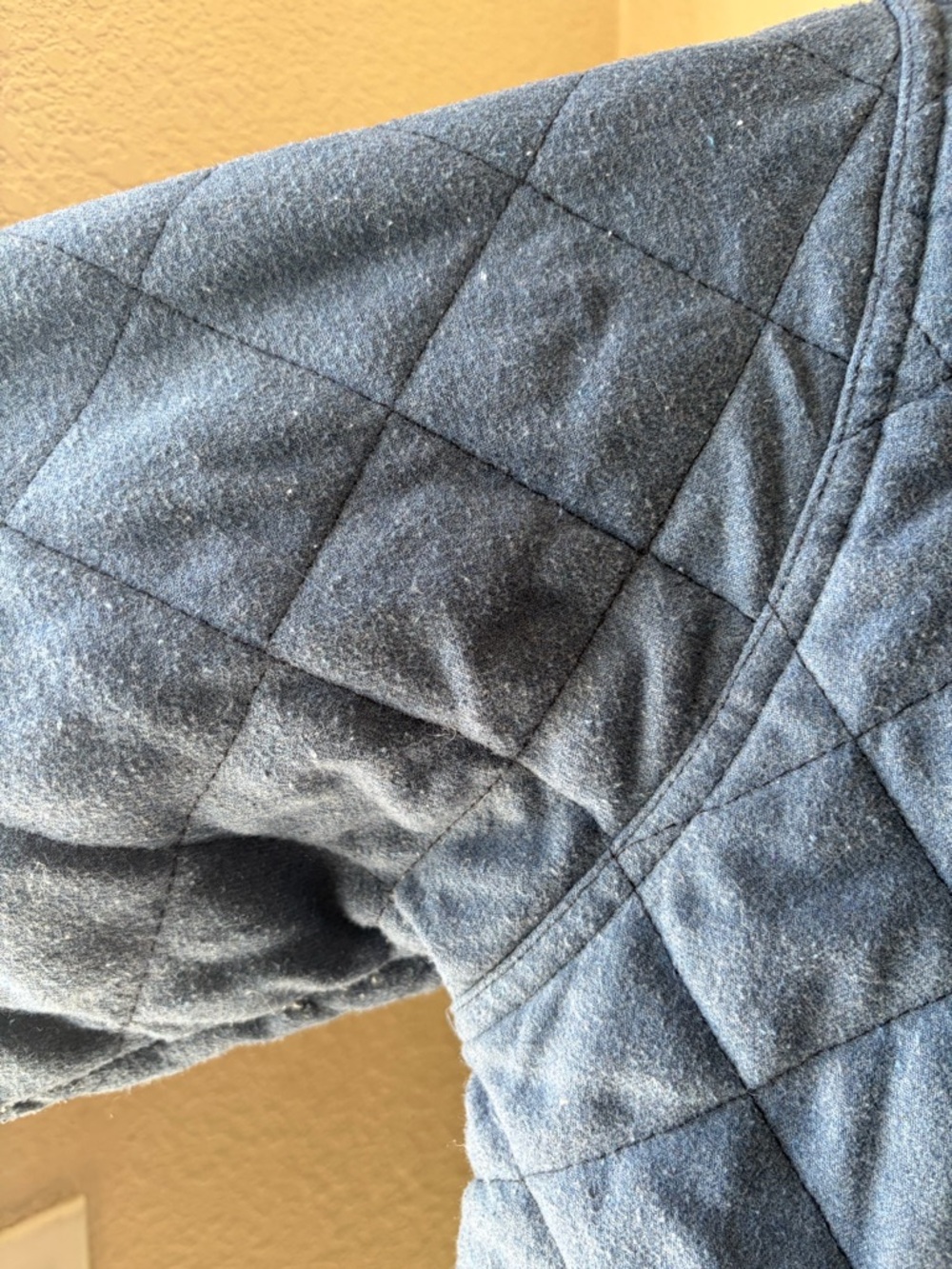 Benny Gold Men’s Large Blue Quilted Jacket Shacket Snap Pockets Collared Lined - Picture 8 of 10